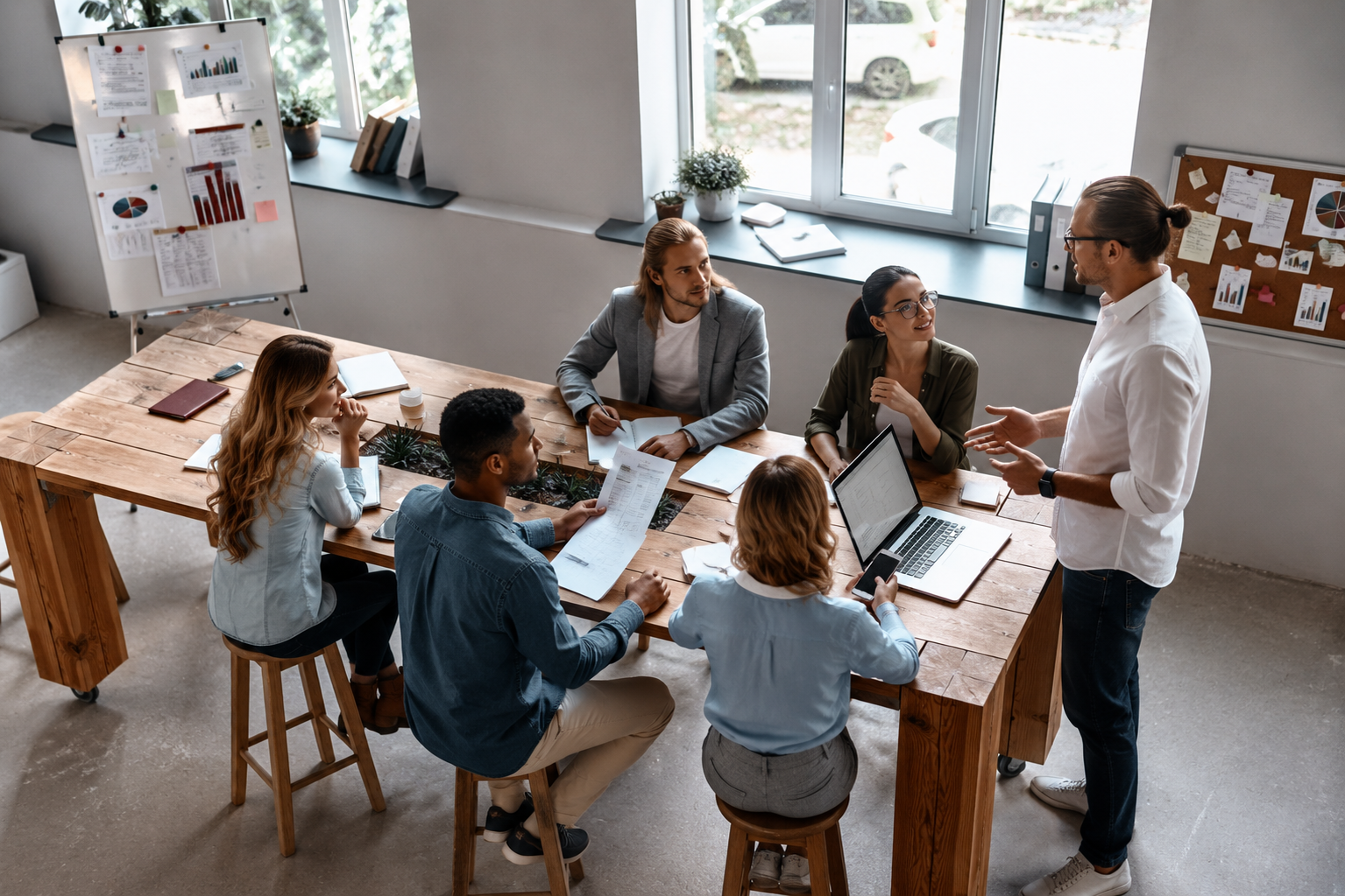Kleine groep medewerkers tijdens een AI-training